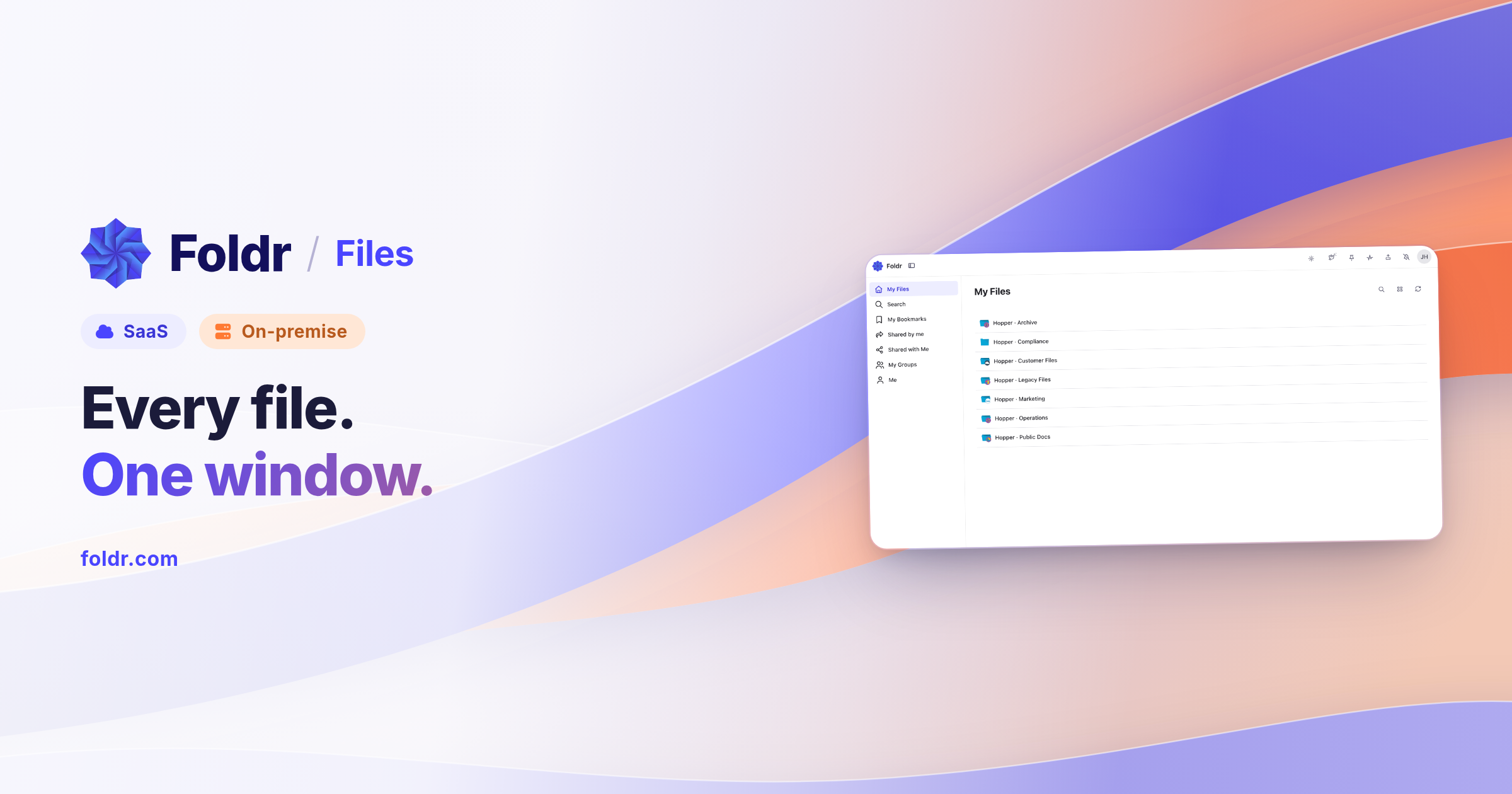 Foldr Files · Every file. None of the filing | Foldr
