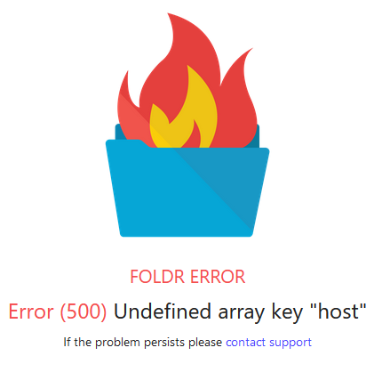 Error (500) Undefined array key “host”